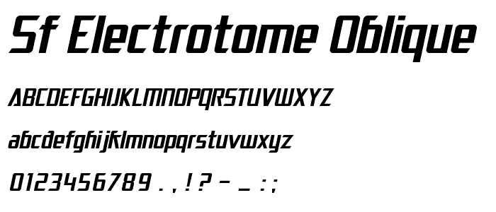 SF Electrotome Oblique font